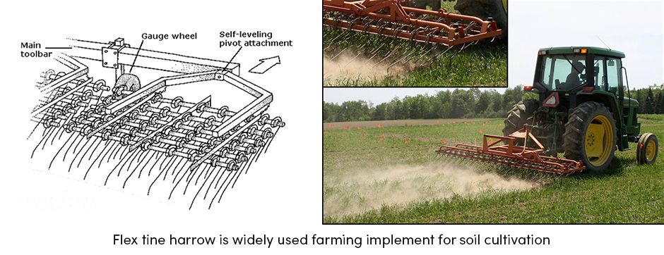 Flex tine harrow
